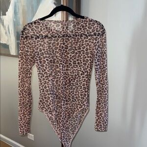 Leopard Print Long Sleeve Bodysuit